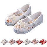 子供用 ドレスシューズ キッズ 女の子 七五三 サンダルの代わりに履ける快適な靴 うさぎの刺繍 花の刺繍 滑り止め 通気性 子供 草履 和柄の靴 チャイナシューズ チャイナ 靴 漢服靴 脱ぎ履き便利 28（内長17.0 cm） ホワイト（花の刺繍）