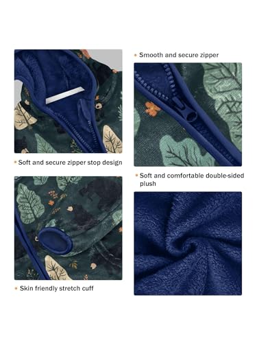 Forest Black Bear Girls Fleece Jacket Girls Fall Jacket Boys Coats Zip Up Hoodie Children Sherpa Warm Outerwear 2-10T3