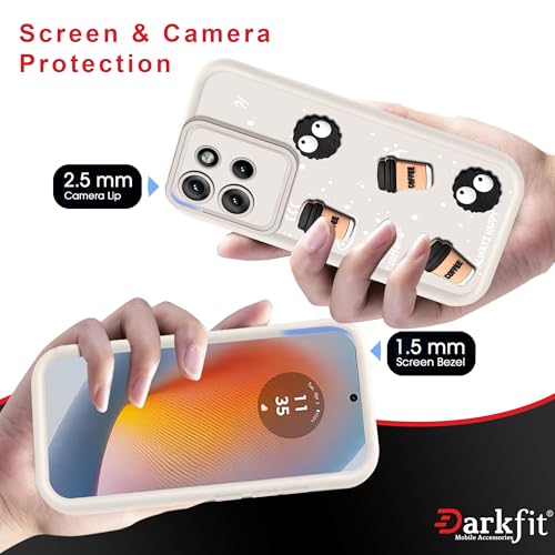 Image of Back Case Cover Compatible with Motorola Edge 50 Neo | Cute Fun Cartoon Ball 3D Coffee Silicone Case | Body Protection | Camera Protection | Shock Proof | Color White | Pack of 1