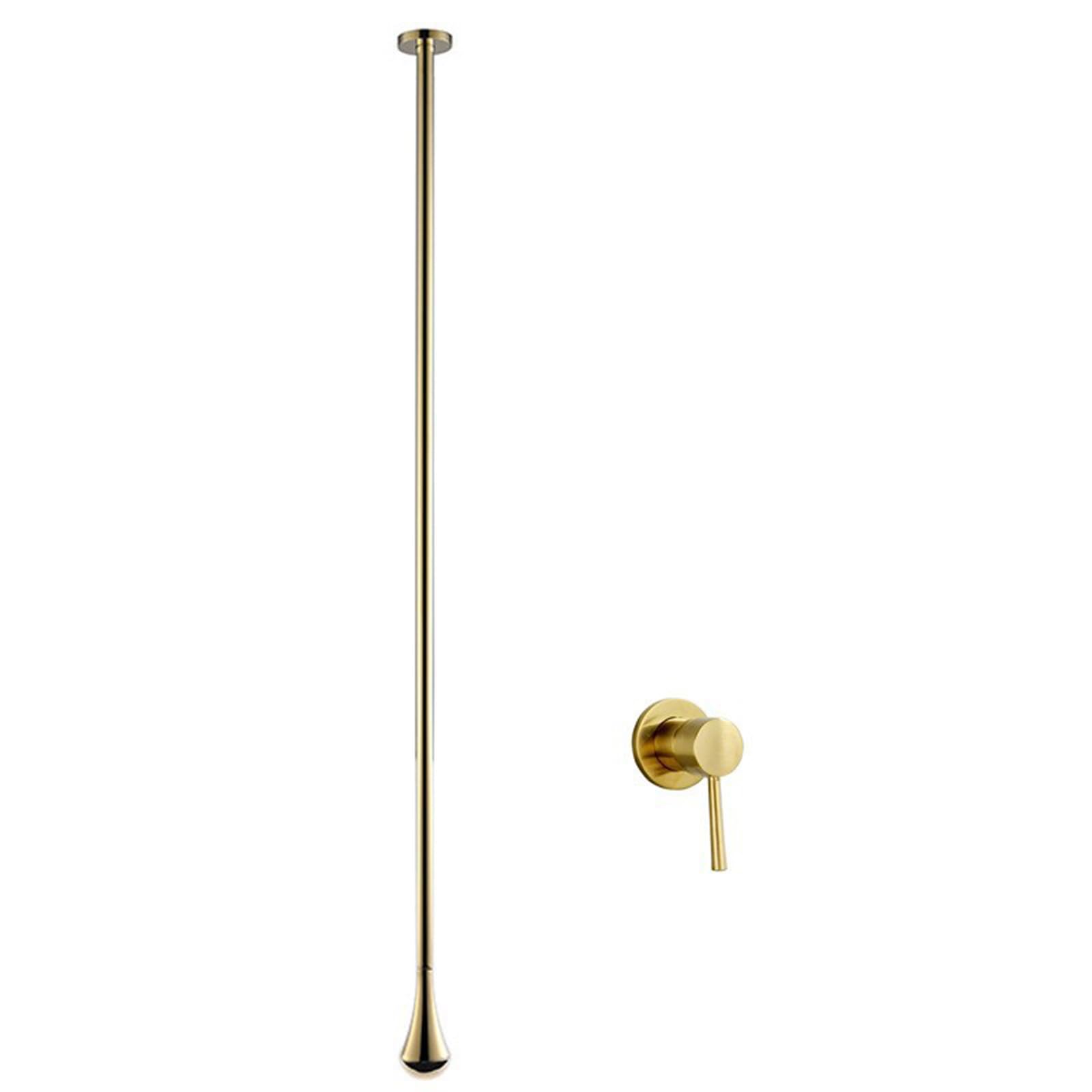 Biaoteng Brushed Gold Ceiling Drip Basin Faucet Basin Taps Wall Mounted Single Handle Hot And Cold Brass Bathroom Sink Taps Mixers Hanging Tap