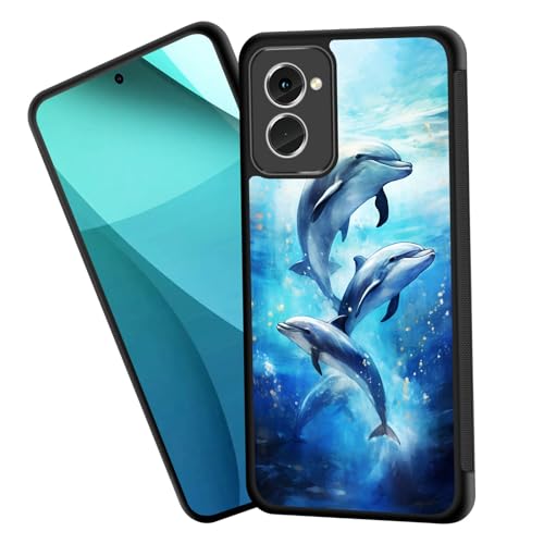 Coque Moto G Stylus 5G 2024 antichoc à motif dauphins pour protection arrière Motorola 6,7 pouces