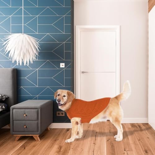 Image of BINGPET Dog Sweater for Medium Large Dogs, Turtleneck Knitted Clothes