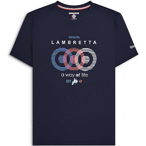 T-shirt Lambretta Target Vision marine en coton col rond pour homme stylé