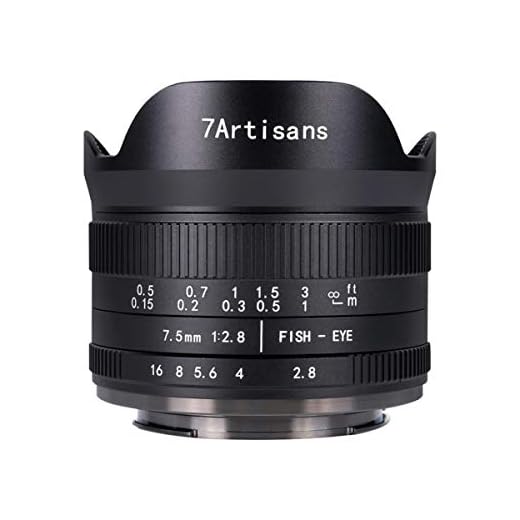 7Artisans 7,5 mm F2,8 II Sony E Mount APS-C Fisheye Prime Objektiv,Manuelles 190° Ultra Weitwinkel Festbrennweiten Objektiv für Sony A5000 A5100 A6000 A6300 A6400 A6500 NEX-5T A7III A7R III