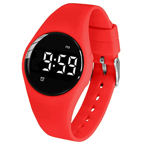 e-vibra Vibrating Alarm Watch, Water Resistant Potty Training Wristband Rechargeable Medical Reminder Watch with Timer and 15 Daily Alarms (Red)