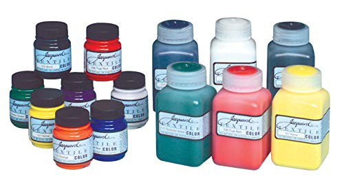 Jacquard JAC101S Non-Toxic Professional Quality Artists Textile Paint Set, 8 oz. Jar, Assorted Color (Pack of 6)