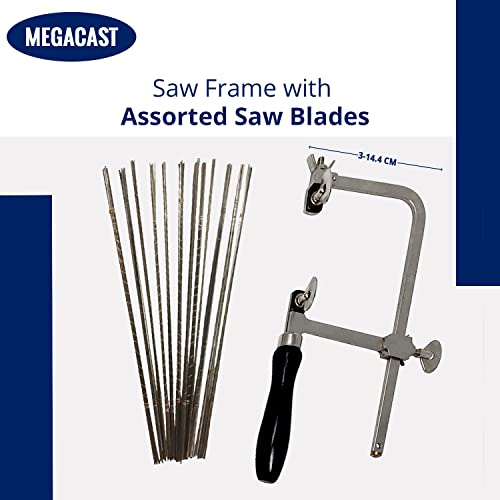 Megacast GERMAN STYLE JEWELERS SAW FRAME with 144 ASSORTED JEWELERS SAW BLADES - Thumbnail 2