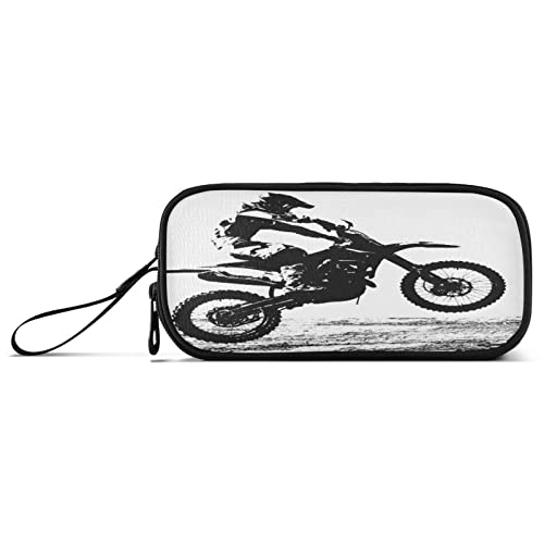 Image of Fisyme Motorcycles Motocross Pencil Case Large Capacity Pen Box Makeup Pouch Holder Organizer Stationery Bag for School Office College Traval Adult