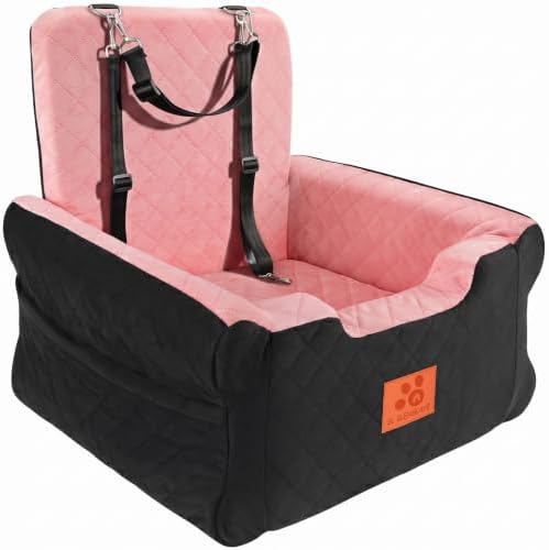 GL GLENSLAVE Hunde-Autositze für kleine bis mittelgroße Hunde, Erhöhter Hunde-Booster-Sitz mit Memory-Schaum, Abnehmbarer & waschbarer Autositz für Haustiere mit Sicherheitsgurten