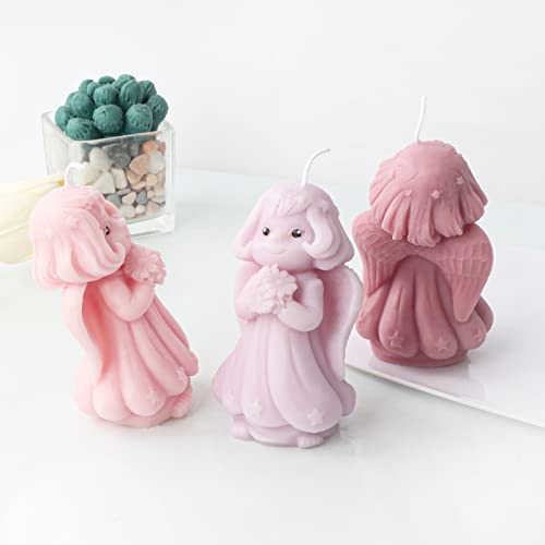 Wangfufu Candle Molds, 3D Angel Candle Mold, Angel Molds Silicone For Candles Diy Cake Chocolate Soap Mold Scented Candle Making Resin Mold #TOP5