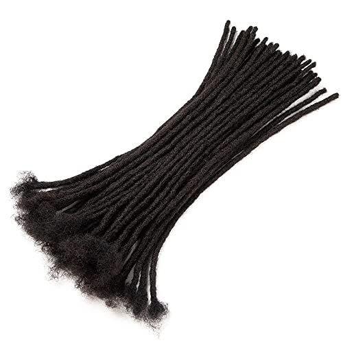 Teresa 8-18 Inch 10-100 Strands 0.8Cm & 0.6Cm & 0.4Cm Width 100% Human Hair Dreadlock Extensions For Men/Women/Kids,Full Hand-Made Permanent Dread Loc Extensions Human Hair Can Be Dyed And Bleached,From Jiajia Hair(0.6Cm Thickness Natural Black,70Locs) #TOP2