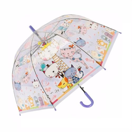 Parapluie transparent sécurisé fille et garçon avec perles arrondies ThreeH 3 à 12 ans
