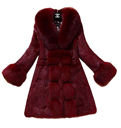 Manteau de fourrure femme haute qualite veste parka chaude elegante
