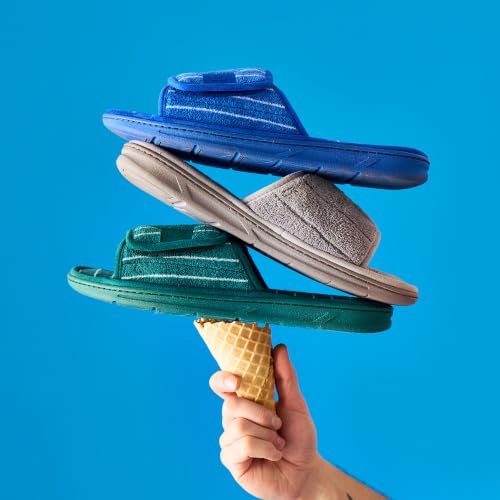Image of Dearfoams Men's Adjustable Indoor /Outdoor Memory Foam Machine Washable Summer Slide Slipper