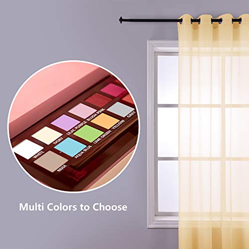 image for KOUFALL Sheer Curtains 96 Inches Long 2 Panels Grommet Curtain Panel P