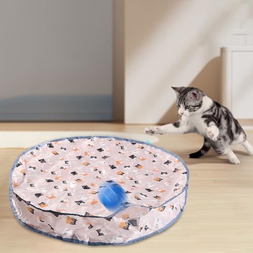 Balle de jouet interactive pour chat avec tapis d'activité rechargeable Type-C