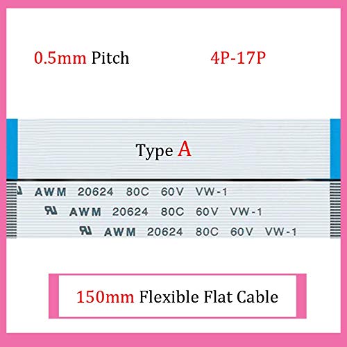 Gimax 100pcs 150mm Length 0.5mm Pitch Type A Isotropy FFC FPC Flexible Flat Cable 4P 5P 6P 7P 8P 9P 10P 11P 12P 13P 14P 15P 16P 17P - (Color: 15P)