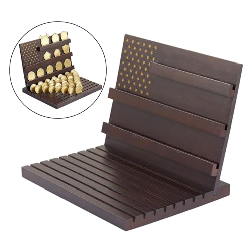 Soporte de monedas conmemorativas de madera para acabar con el desorden 3