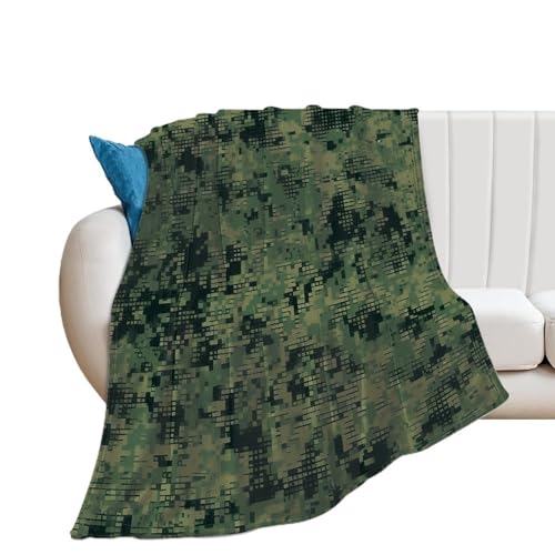Couverture douce vert camouflage numérique lit canapé plaid toutes saisons - 2