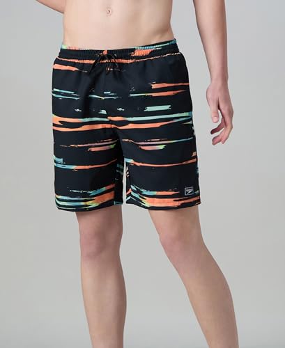 Image of Speedo Men's 4 Way Flex Essential Printed Watershorts with Side Pockets | Water Repellent | Internal Drawcord | Wide Waistband Swimming Trunks