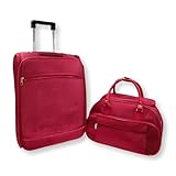 Kit Mala de Viagem Executiva Padrão Bordo + Mala de Mão (Ponto) (Vermelho)