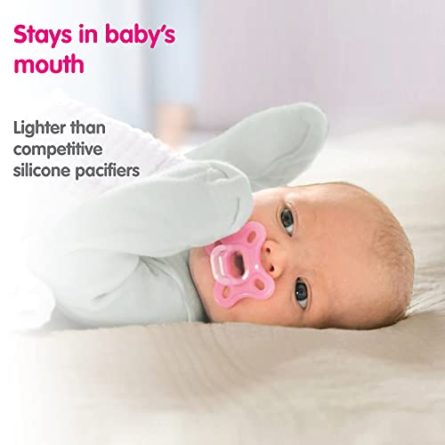 Mam Comfort Baby Pacifier, 100% Lightweight Silicone, Sterilizer Case, Girl, 0-3 Months (Pack Of 2) #TOP3