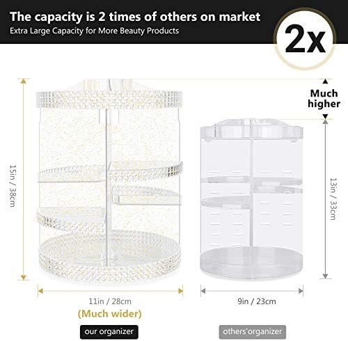 Awenia Rotating Makeup Organiser,2021 Newest Cosmetic Organisers 360 Rotating Make Up Storage Greatest Capacity DIY Adjustable Display Stand Box 380 x 280 MM 7 Layers Gift For Dresser,Bedroom,Bathroom