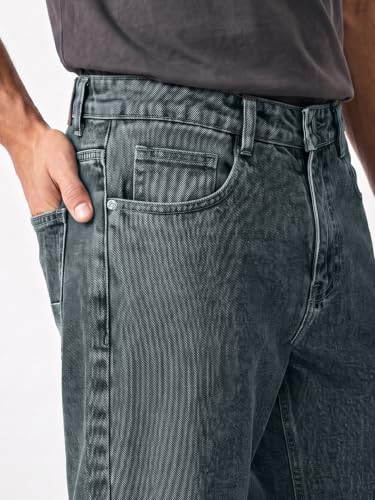 Image of Urbano Fashion Men's Relaxed Fit Washed Denim Jeans Non-Stretchable