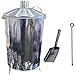 Price comparison product image Small Medium Large 15L 60L 90L litre Metal Galvanised Garden Incinerator Fire Bin Burning Leaves Paper Wood Rubbish Dustbin Shovel and Poker Made in U. K. (90L INC with Shovel&Poker)