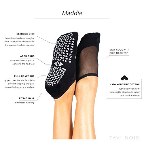 Image of TAVI Savvy Pilates Socks - Grip Socks for Women with Non-Slip Grips, Heel Tab, Arch Support, Wear for Yoga, Barre