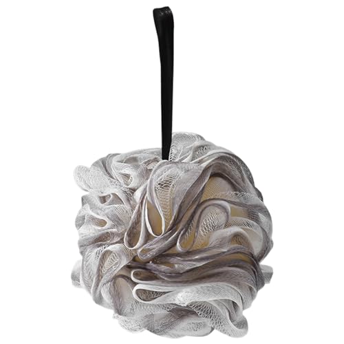 ulafbwur Sfera da doccia in rete ricca di schiuma colorata spugna luffa doccia in rete rondella per il corpo grande grigio