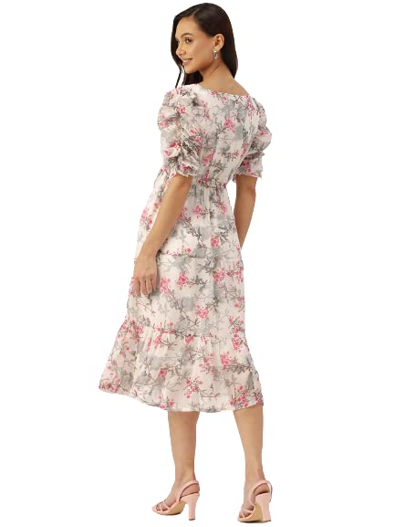 Image of Wisstler Women Midi Dress with Lining,Fashion Dress,MIDI Length Dress