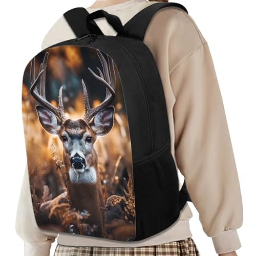 Xhuibop Camo Hunting Backpack for Boys 7-8 with Lunch Box Deer Book Bag with Lunchbox Set for Girls Middle School Bag and Lunch Bag Pencil Case Teenager Bookbag for 6th Grade Girls2