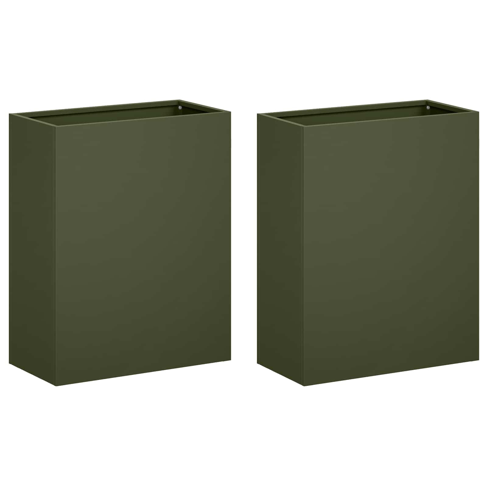 vidaXL Garden Planter 2 pcs Olive Green 40 x 20 x 50 cm