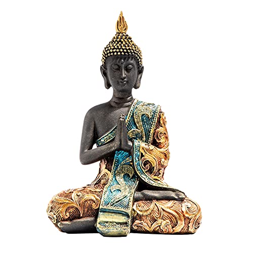 MagiDeal Bouddha Statue Bouddha en Méditation Serein Décoratif Figurine Thai Shakyamuni Assis Statue de Bureau Salon Bureau Décoration Collection