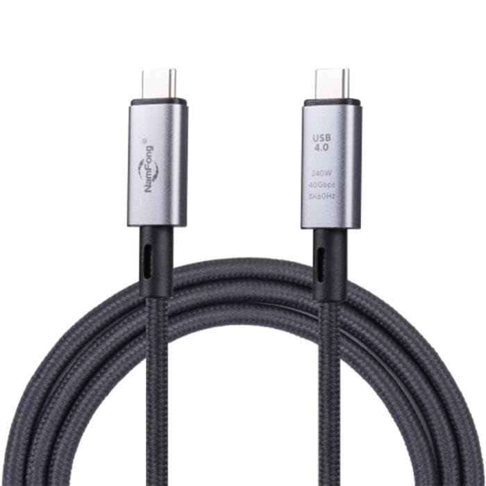 Coofbe 1MT USB 4.0 240W Thunderbolt Type-C to Type-C Şarj, Data ve 8K 60Hz Görüntü Aktarım Kablosu