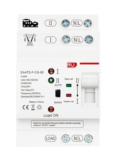 ATS commutateur de transfert automatique inverseur double alimentation 80A sans coupure