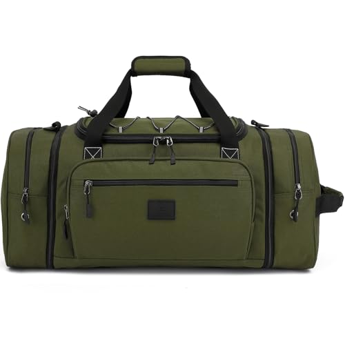 Laripwit Bolsa de Viaje Hombre Expandible 45-50L Bolsa Deporte Mediana para Gimnasio y Semana Viajes Camping, Verde