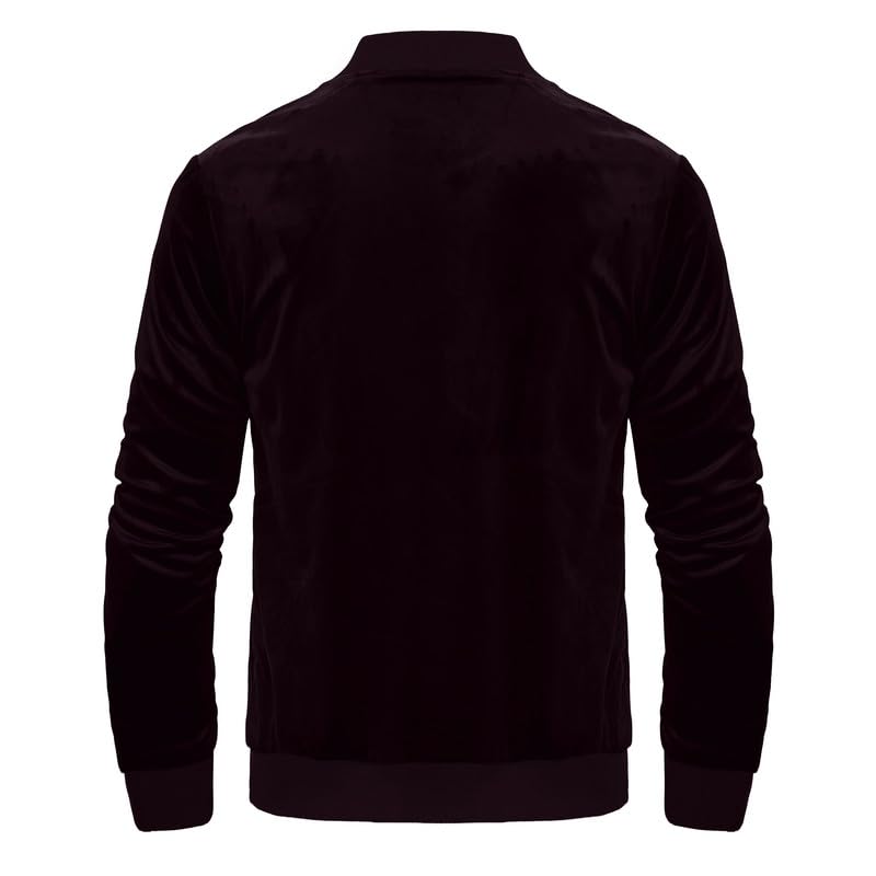Image of Mens Faux Suede Bomber Jacket Varsity Jacket Windbreaker Vintage Casual Lightweight Leather Coats Jackets