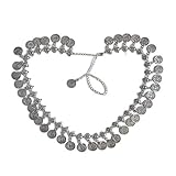 Geerier Silver Coin Waist Belly Chain Jewelry Bohemian Gypsy Dancing Tassel Waist Chain Belt