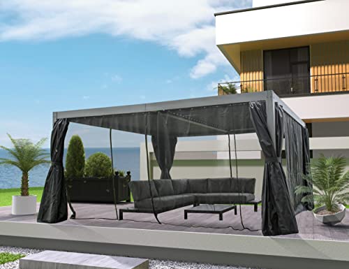 Domi Outdoor Living Domi Outdoor Louvered Pergola 12'X16' With Adjustable Aluminum Roof,Grill Gazebo For Patios,Aluminum Frame With Curtains And Mesh For Garden,Patio,Backyard thumb #6