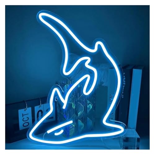 Néon requin pour chambre et salon | Enseigne lumineuse déco 29x39 cm