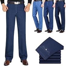 Jettjeans3 - Mens Classic Straight Fit Stretch Jeans, High Waist Straight Slim Fit Jeans for Men