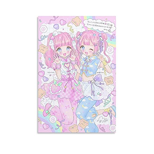 GNKIO Kawaii Anime Mignon Poster Peinture décorative sur toile Art mural pour salon, chambre à coucher, 30 x 45 cm