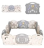 💫 Parc connectées uniques: le parc ne peut pas être plié, conception de sécurité unique, pas besoin de serrer les vis et chaque panneau, Il n'y a aucun risque d'avaler de petites pièces, aire de jeux plus sûre