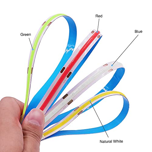 Tira LED USB 5V Verde 1.5 m 320 LEDs COB Flexible miniatura 4