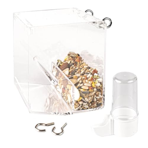 Parrot Essentials Bird Cage - No Mess Pet Bird Feeder with Hooks for Small Parrots and Pet Birds - Small