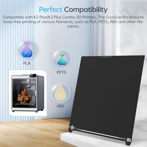 Image of BIQU CryoGrip Pro Frostbite for K2 Plus 370x370mm Cold Build Plate Room Temperature Print Double Sided Upgrade Plate Removable Surface Platform