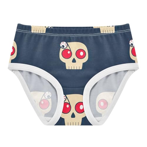 Cute Beige Skulls Navy Blue Little Girl Panties Girls Underwear Toddlers Cotton Fancy Kids Undies Briefs 2t