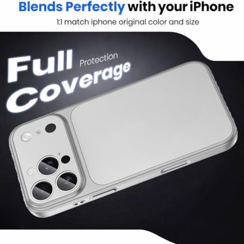 Image of MOBILOVE Converter Case for iPhone 12 / iPhone 12 Pro to iPhone 17 Pro / 17 Pro Max Style Design Comes with Logo Shockproof Back Cover with Camera Protection & Slim Matte Finish (Silver)